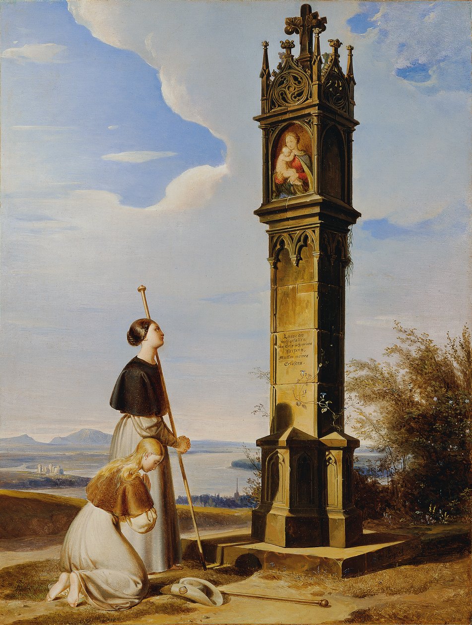 Yol kenarındaki bir türbenin önünde iki hacı ("Ave Maria") by Erasmus von Engert