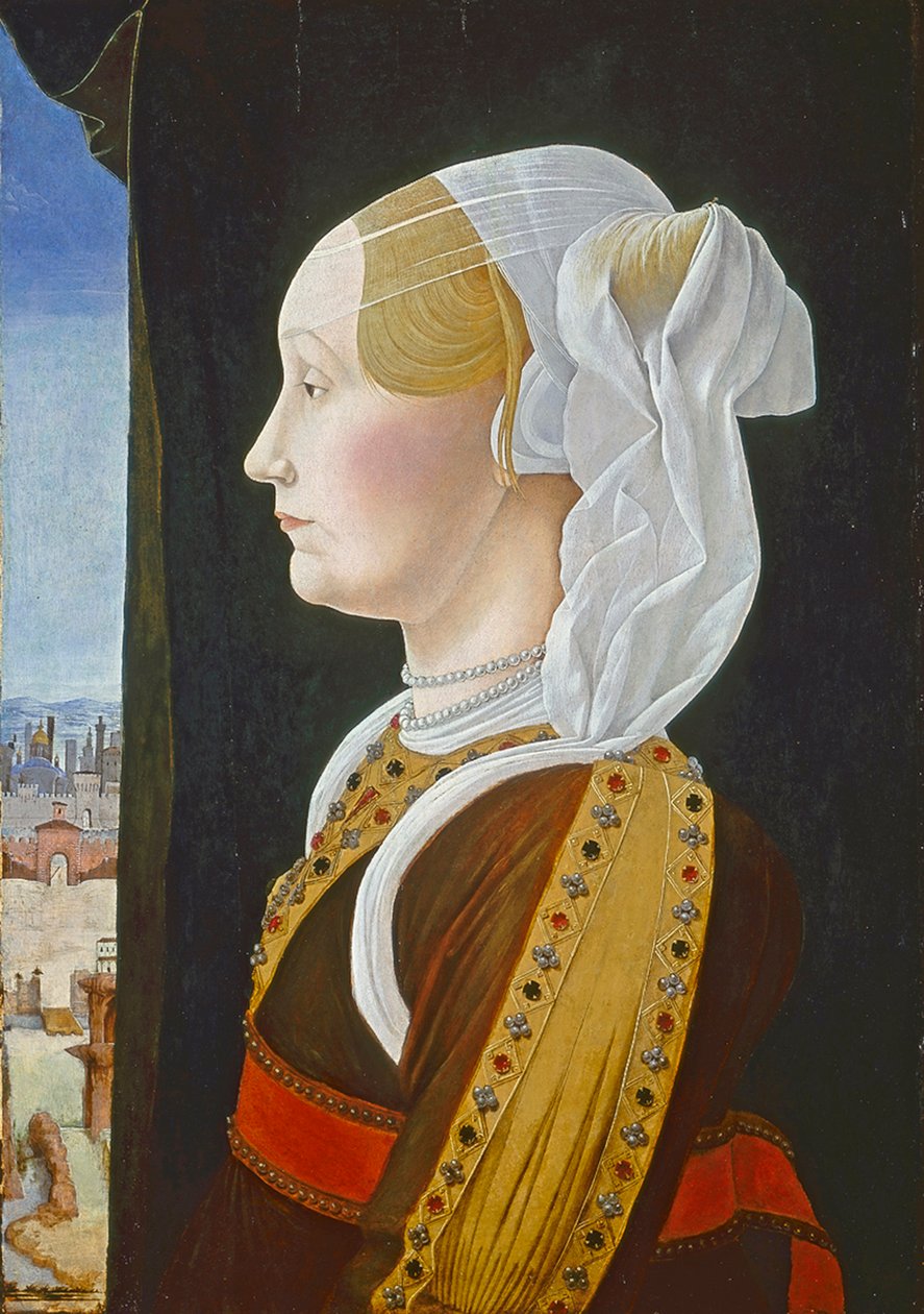 Cenevre Bentivoglio, c. 1474- 77 (panelde tempera) by Ercole de Roberti