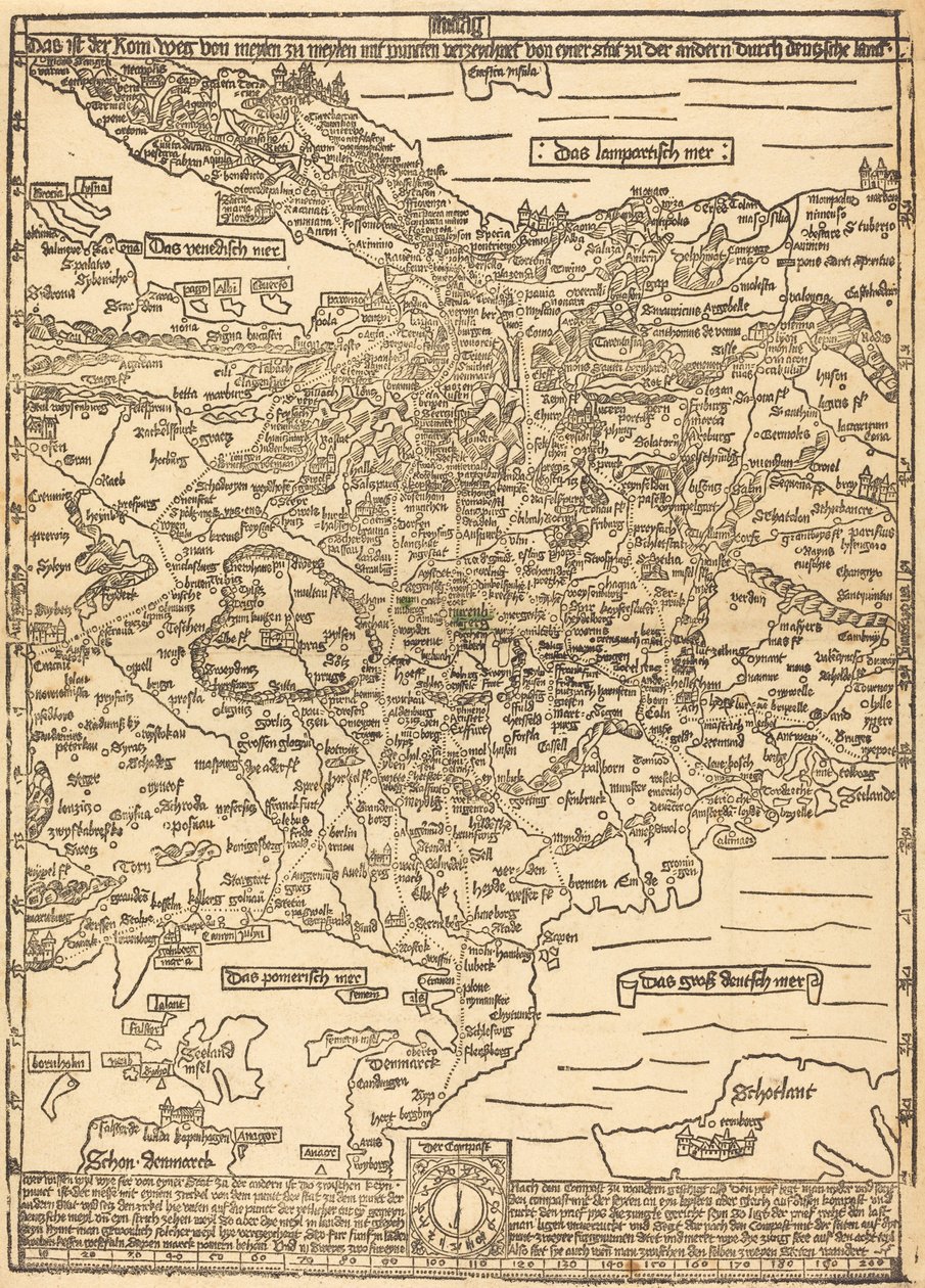 Orta Avrupa Yol Haritası by Erhard Etzlaub