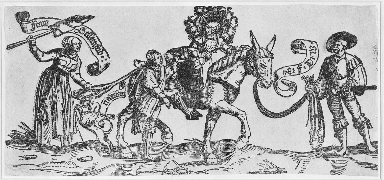 Hırçın ("Frau Seltenfried") (kağıt üzerine gravür) by Erhard Schon