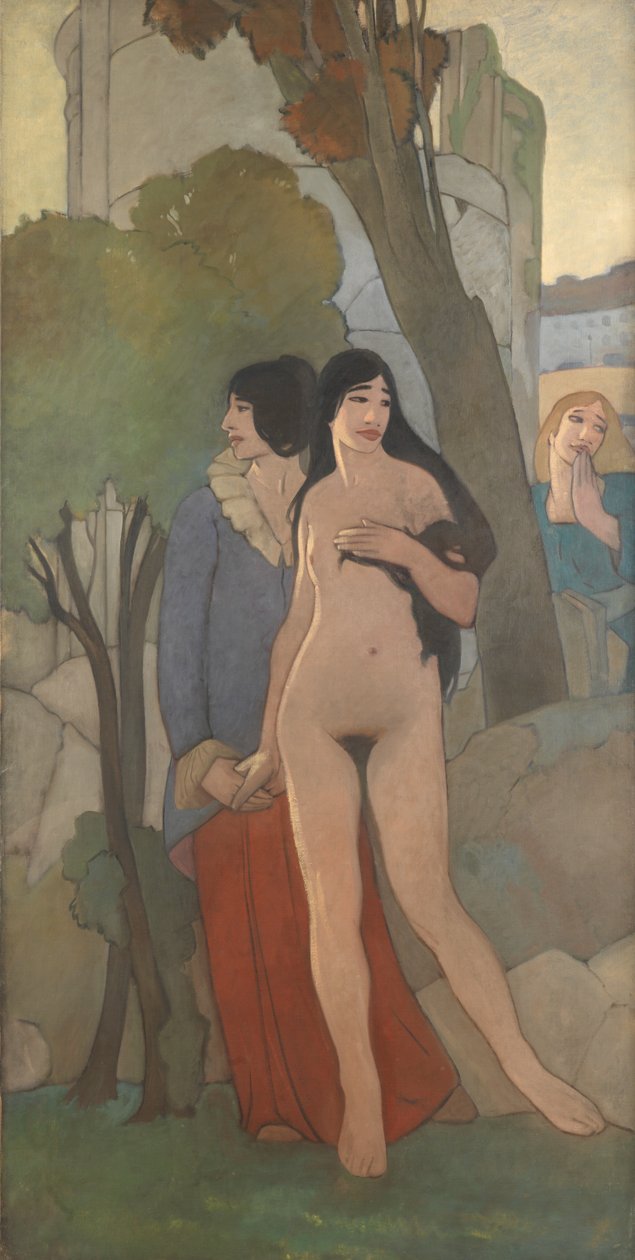 Güzelliğin Kızları (Üç tuval üzerine yağlı boya) by Eric Harald Macbeth Robertson