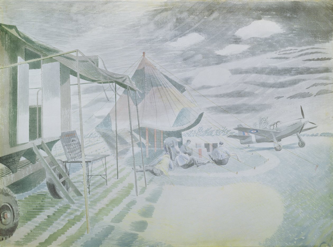 Mustang ve Çadır, c.1942 (wc) by Eric Ravilious
