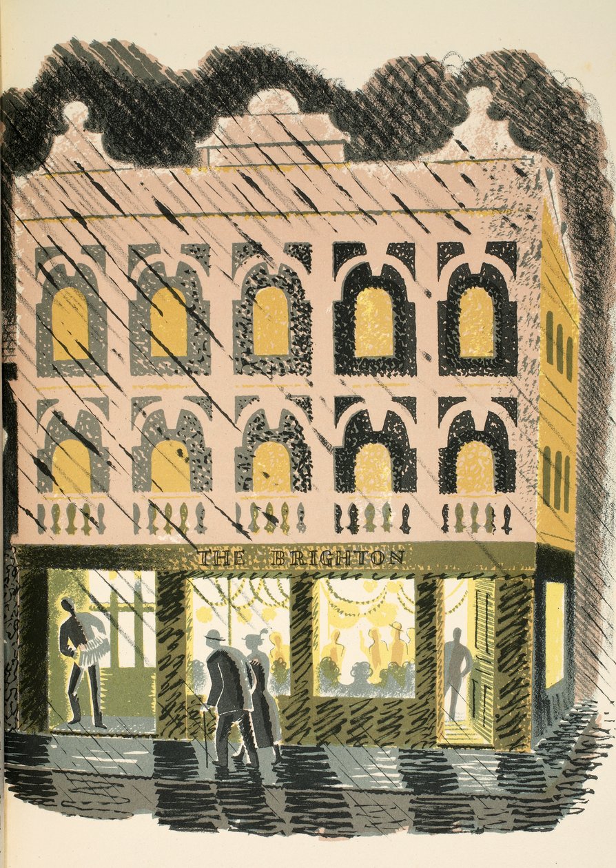 Public House, JM Richards tarafından 'High Street'ten çizim, Curwen Press, pub tarafından basılmıştır. Country Life tarafından, 1938 by Eric Ravilious