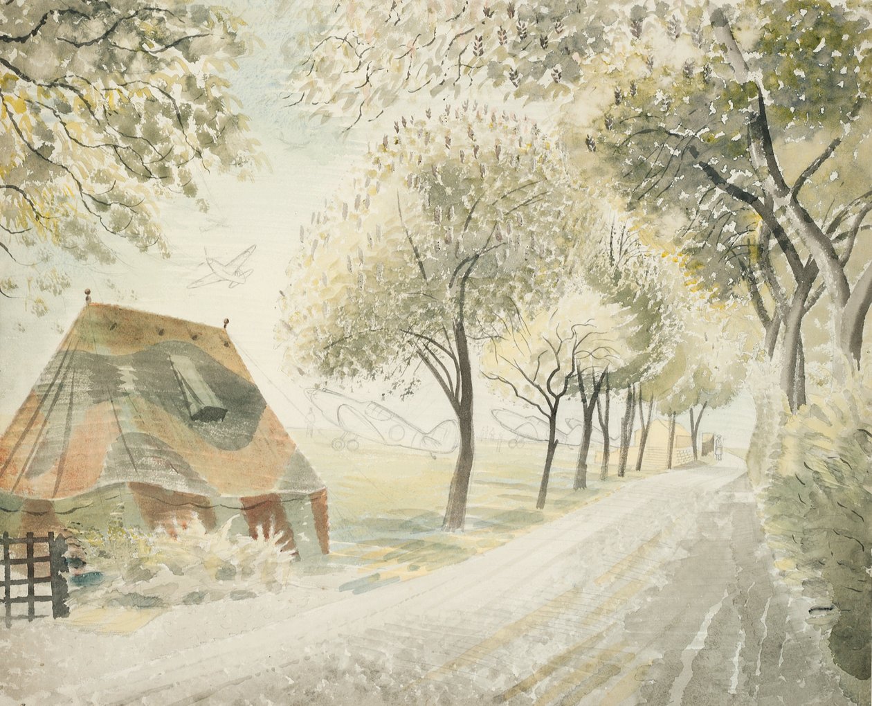 Bir Havaalanı Yolu, c.1942 by Eric Ravilious