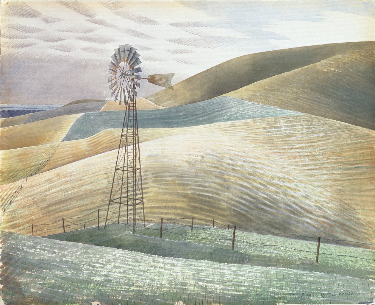 Yel değirmeni, 1934 by Eric Ravilious
