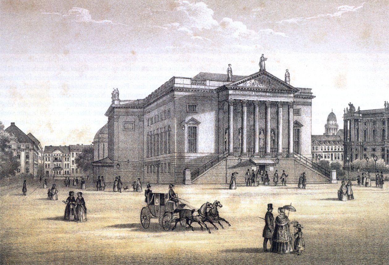 Berlin, Kraliyet Opera Binası, yaklaşık 1840 by Erich Henning
