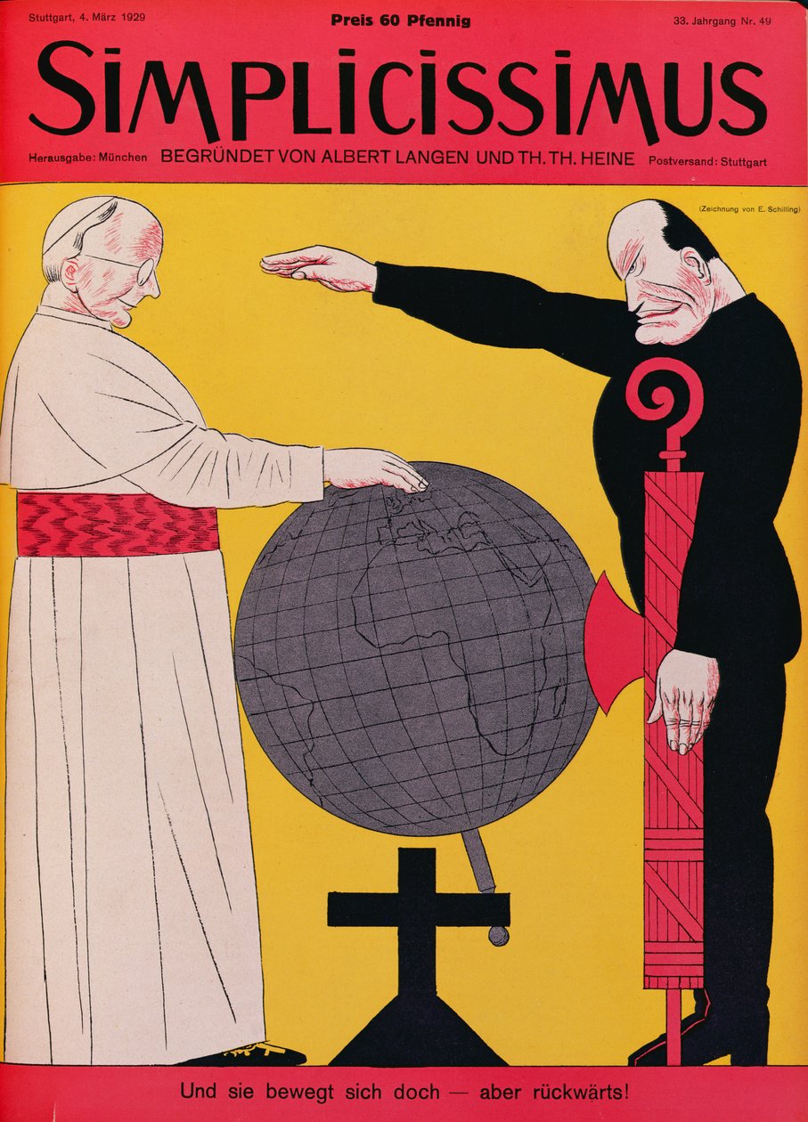 1929 Lateran Antlaşması sırasında Papa Pius XI (1857-1939) ve Mussolini (1883-1945), 