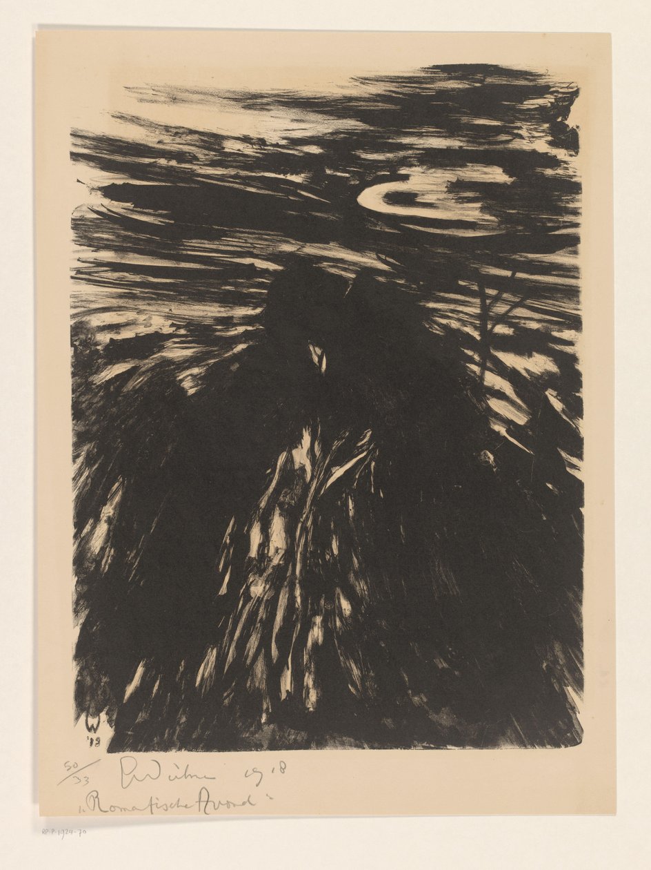 Romantik akşam (nesne üzerindeki orijinal başlık) by Erich Wichmann (signed by artist)