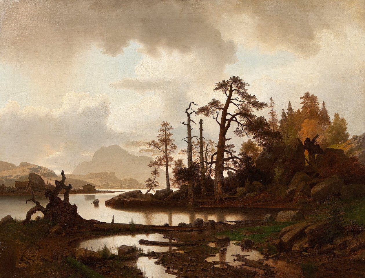 Norveççe: Skogslandskap med innsjø Göl ile orman manzarası by Erik Bodom
