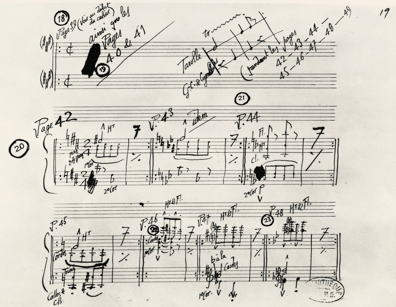 Eric Alfred Leslie Satie (1866-1925), Fransa tarafından yazılan Parade'in el yazısıyla yazılmış el yazması by Erik Satie