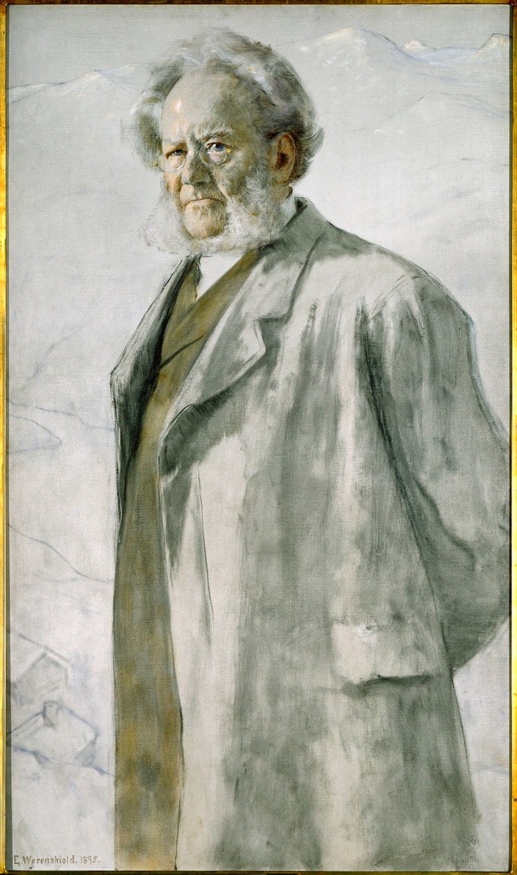 Şair Henrik Ibsen (tuval üzerine resim) by Erik Theodor Werenskiold