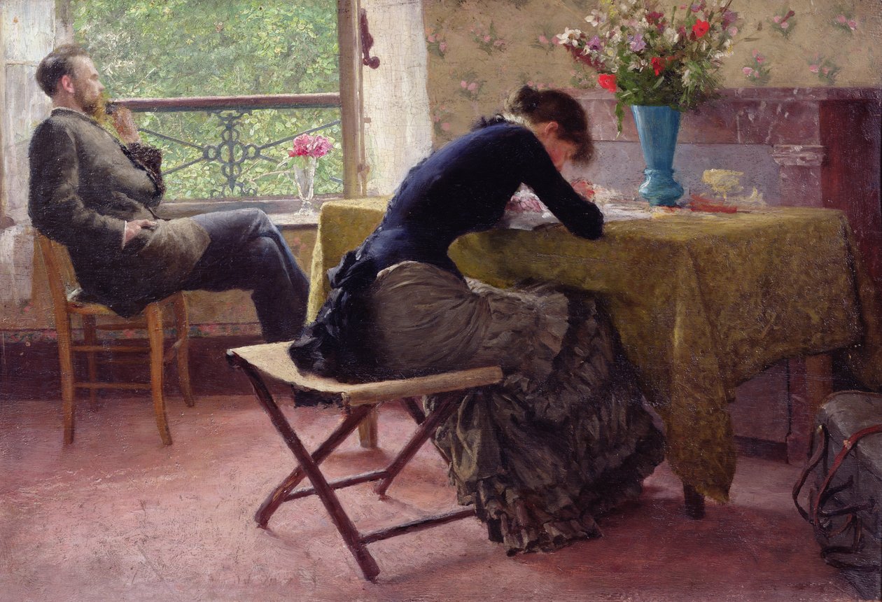 Sen ve ben (tuval üzerine yağlı boya) by Erik Theodor Werenskiold