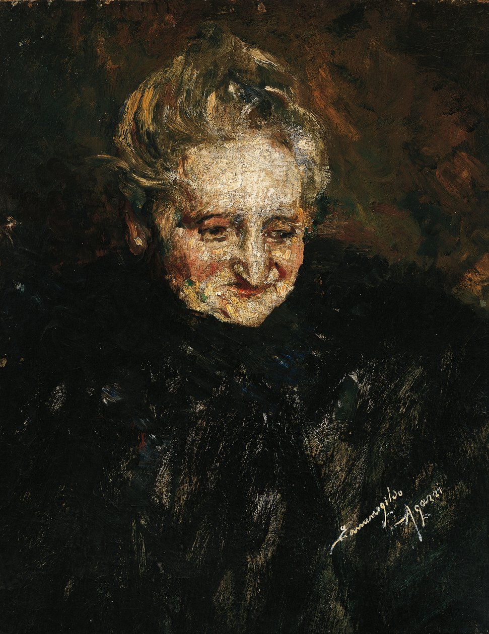 Ermenegildo Agazzi (1866-1945) tarafından anne portresi by Ermenegildo Agazzi