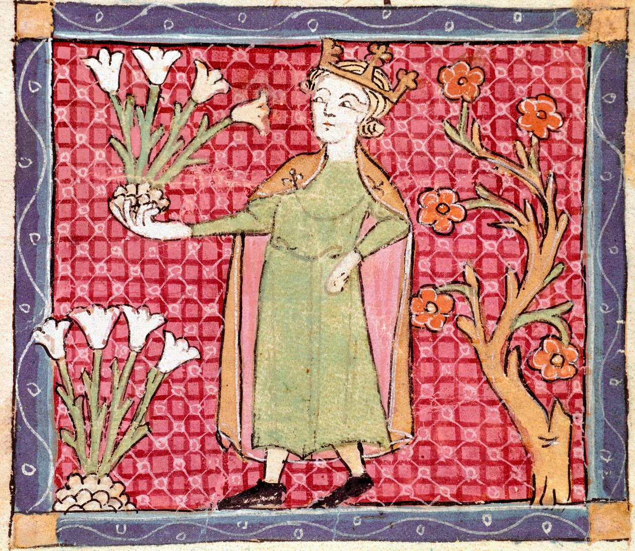 Nisan: bitki toplama. Ermengol de Beziers (Matfre Ermengau) (Ermengaud) tarafından “Breviaire d