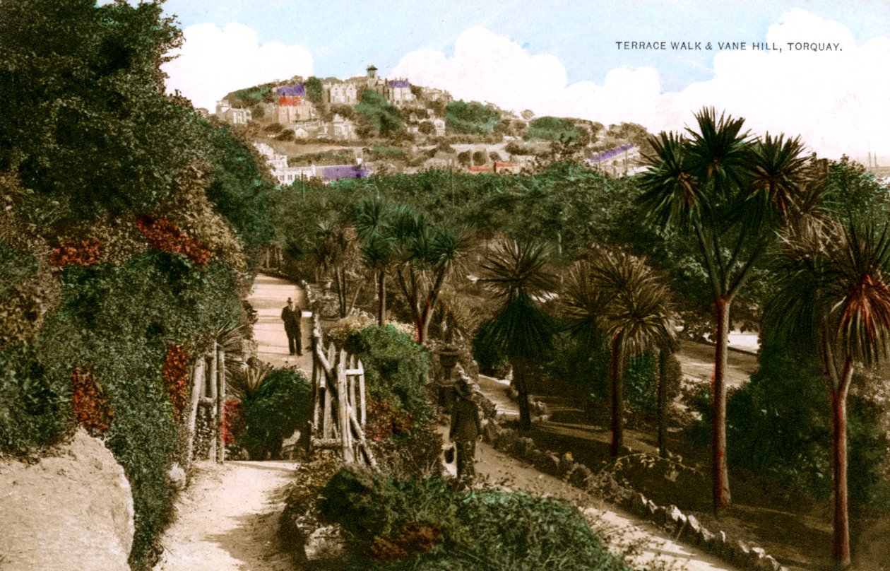 Teras Yürüyüşü ve Vane Tepesi, Torquay, Devon, 20. yüzyılın başlarında. by Ern Bishop