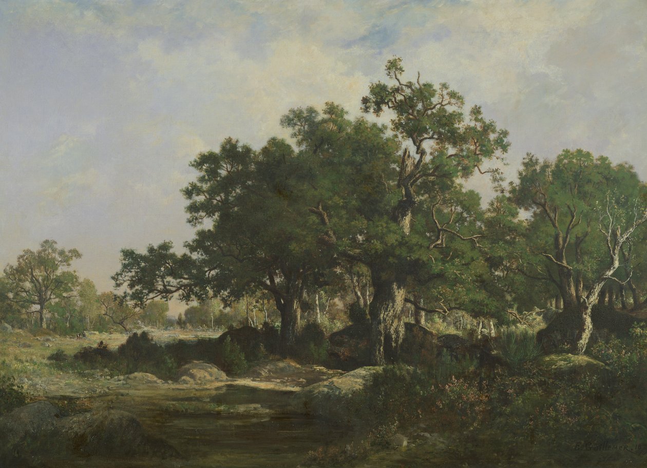 Fontainebleau Ormanında Bir Açıklık by Ernest Guillemer