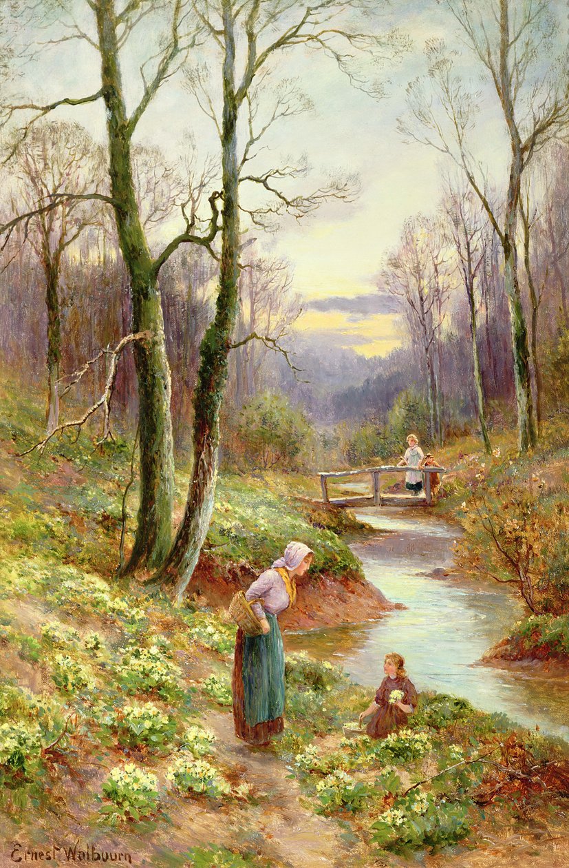 Dere kenarında çuha çiçeği toplamak by Ernest Walbourn