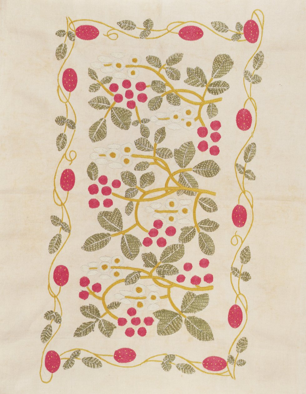 Embroidery, c.1900 (coloured wool on linen) by Ernest William Gimson