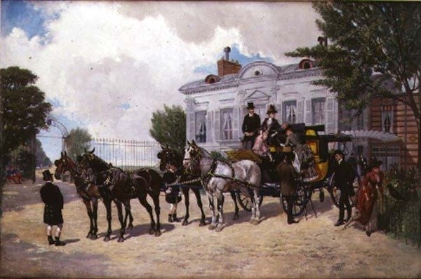 Hackney Arabası (tuval üzerine yağlı boya) by Ernest Alexandre Bodoy