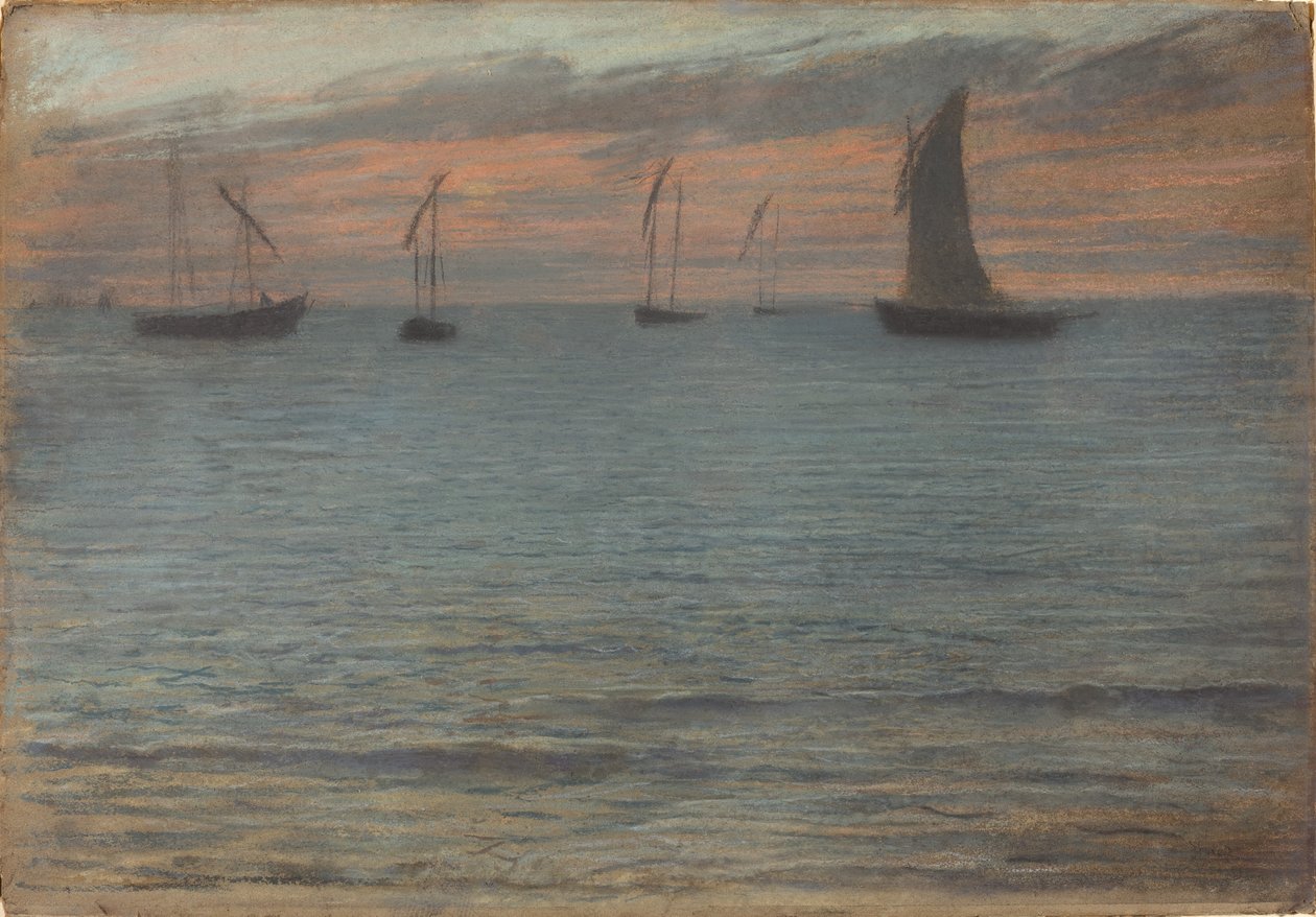 Gün Batımında Bir Deniz Manzarası by Ernest Ange Duez