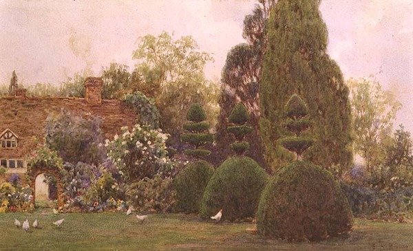 Bir bahçede tavuklar by Ernest Arthur Rowe