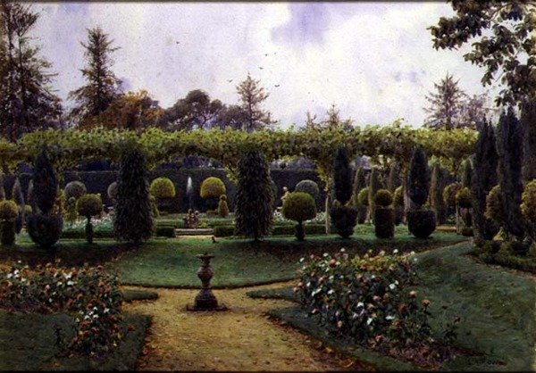 Gri Gün, Brockenhurst, Hampshire (suluboya) by Ernest Arthur Rowe