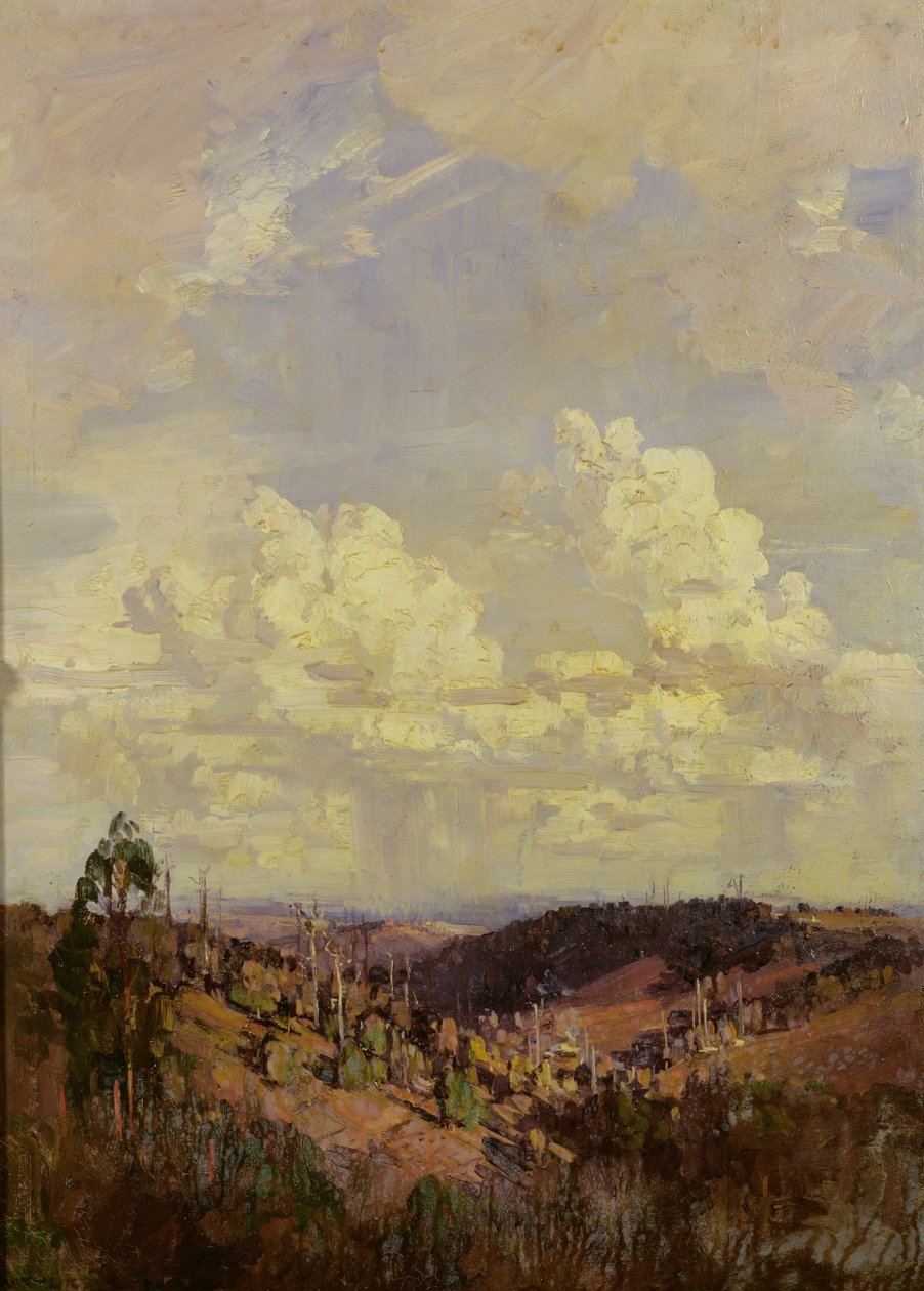 Ve Akşamın ve Sabahın Bulutları Bırakın (Tennyson) by Arthur Streeton