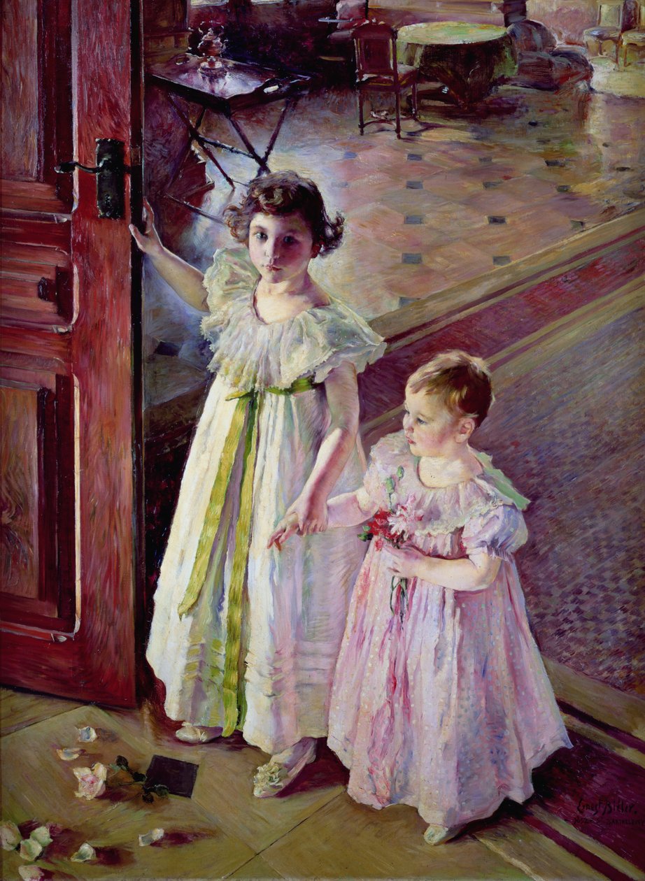 Küçük Kızlar Bir İç Mekanda by Ernest Bieler