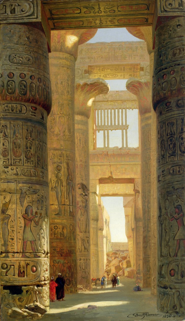 Karnak Tapınağı, Büyük Hipostil Salonu, 1890 by Ernest Carl Eugen Koerner
