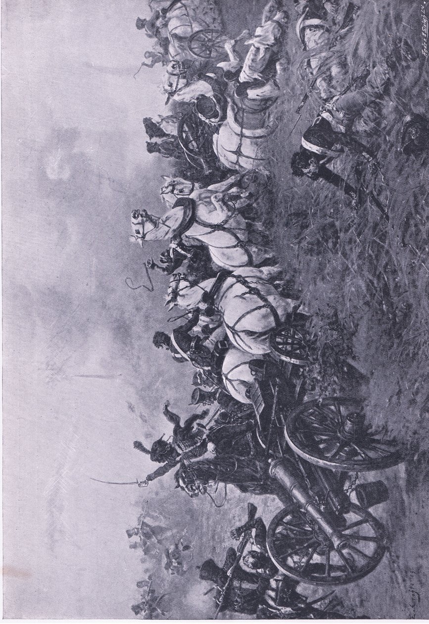 Fransız bataryasının 52. Oxfordshire Hafif Piyade Alayı tarafından Waterloo