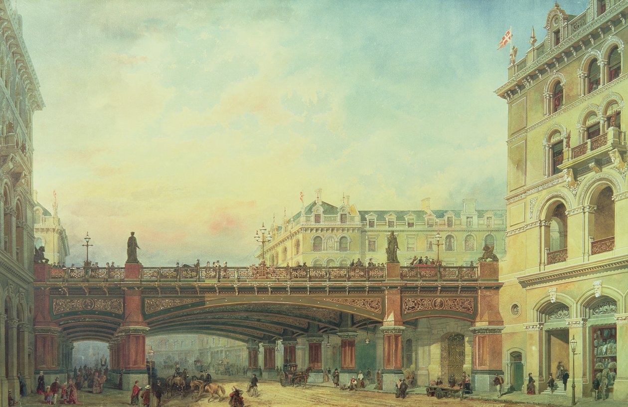 Holborn Viyadüğü, Londra Şehri by Ernest Crofts