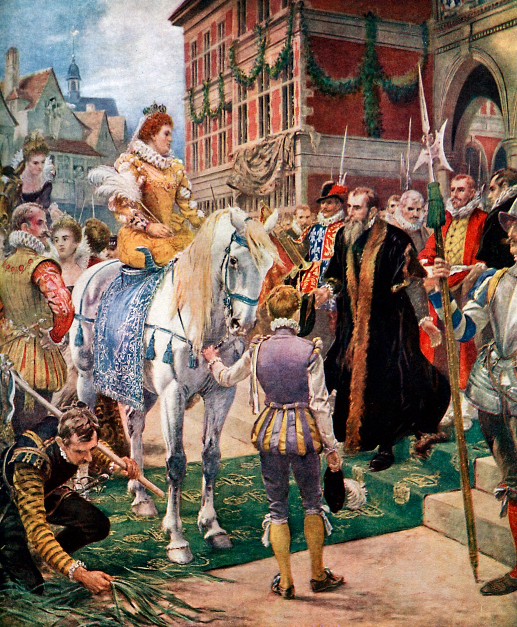Kraliçe Elizabeth 1570'te Kraliyet Borsasını Açarken, c1920. by Ernest Crofts