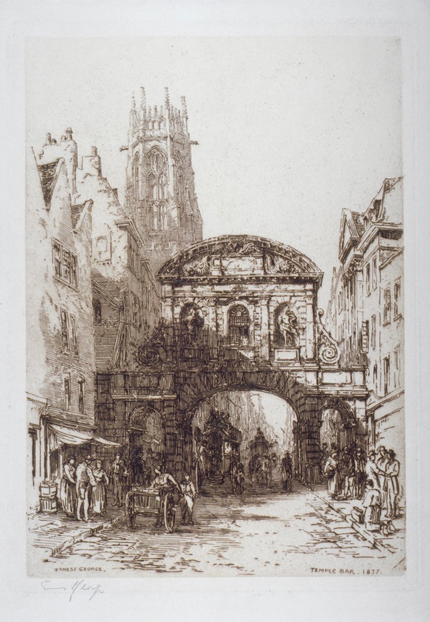 Temple Bar, Londra, 1877 by Ernest George