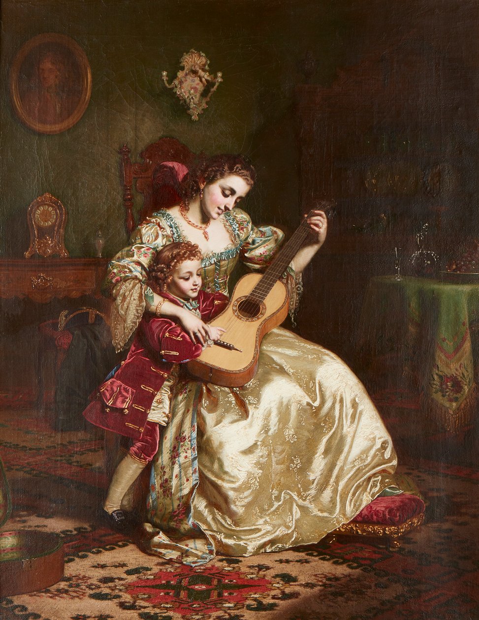 Romantizmde İlk Adım (tuval üzerine yağlı boya) by Ernest Gustav Giradot