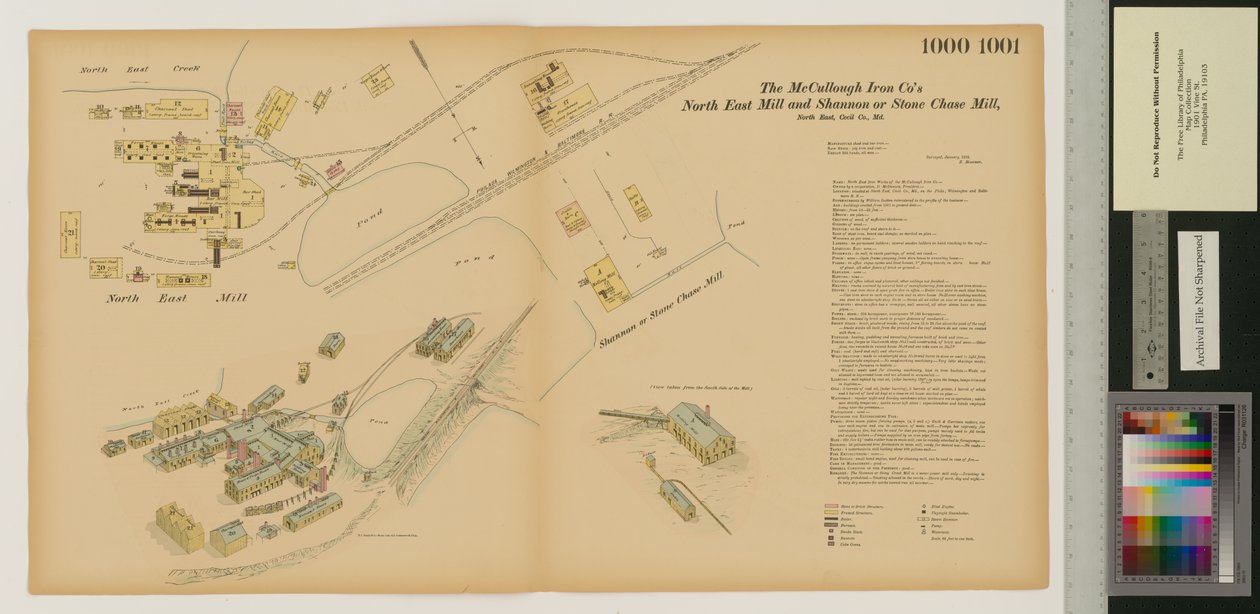 North East Mill ve Shannon veya Stone Chase Mill, Maryland, Hexamer General Surveys, 1880 by Ernest Hexamer
