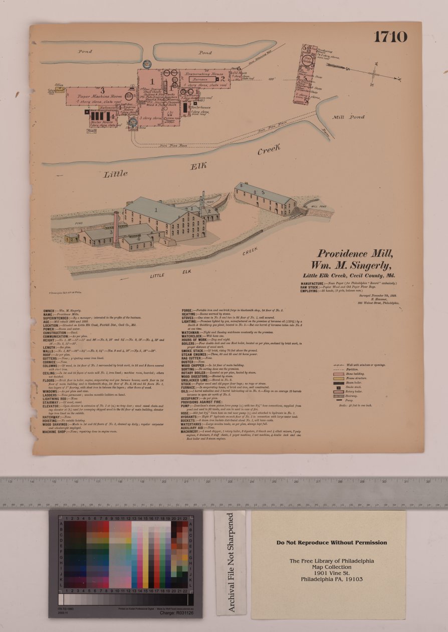Providence Mill, Fairhill, Maryland, Hexamer Genel Araştırmaları, 1882 by Ernest Hexamer