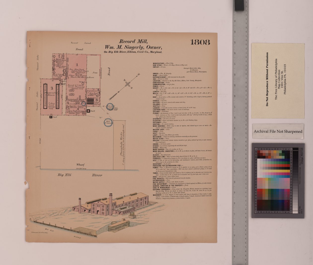 Record Mill, Elkton, Maryland, Hexamer General Surveys, 1884 by Ernest Hexamer
