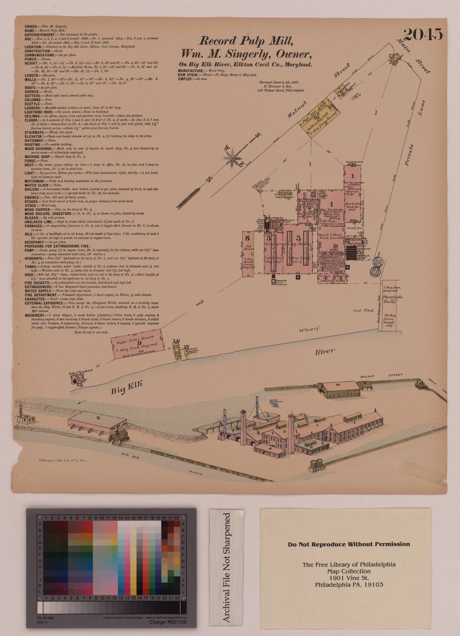 Rekor Kağıt Hamuru Fabrikası, Elkton, Maryland, Hexamer General Surveys, 1808 by Ernest Hexamer