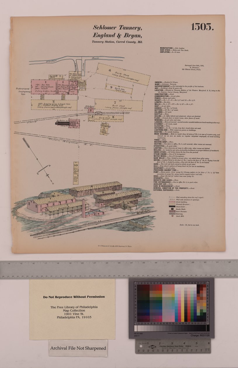 Schlosser Tannery, İngiltere ve Bryan Tannery Station, Maryland, Hexamer General Surveys, 1880 by Ernest Hexamer