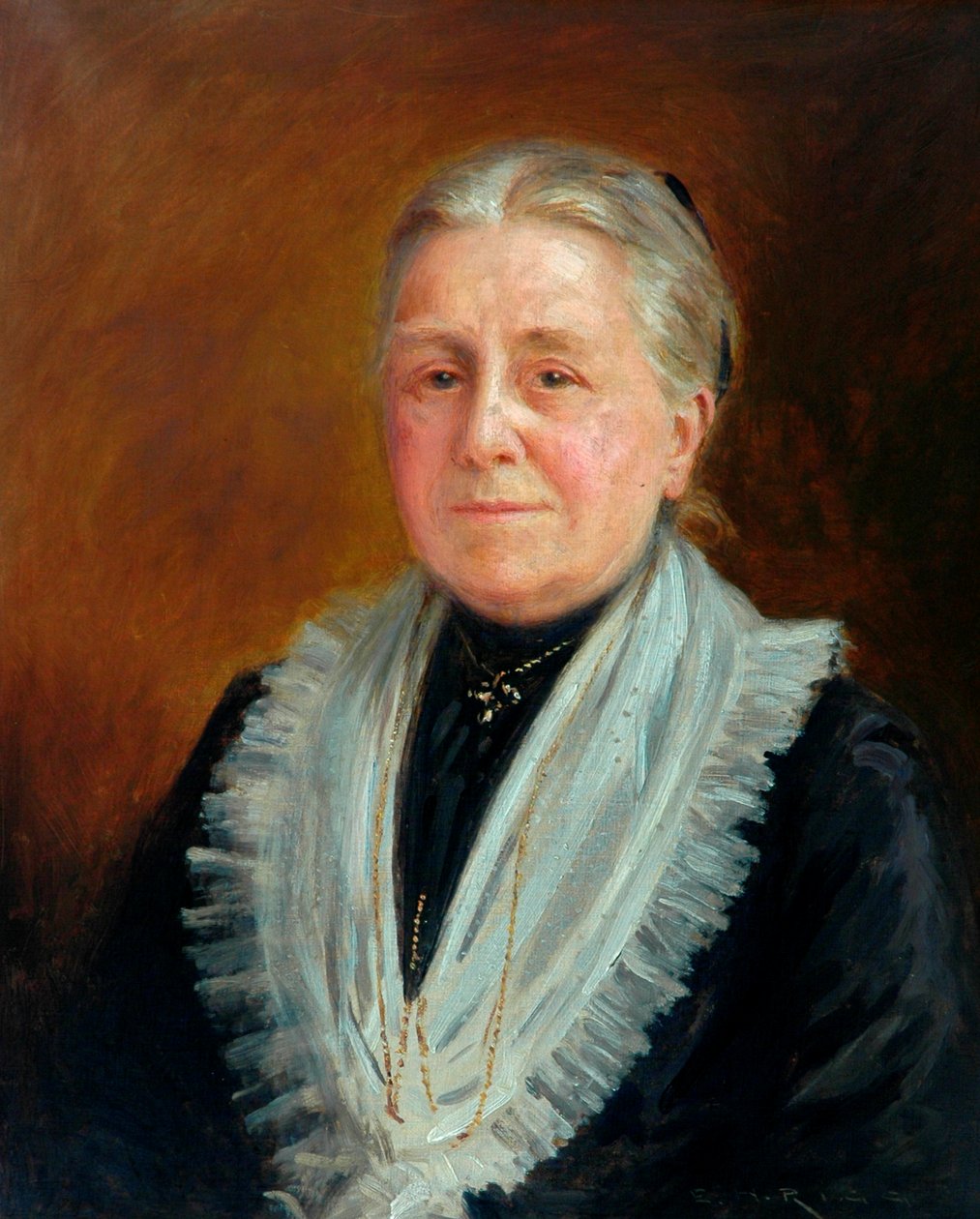 Bayan Mary Anna Foster (tuval üzerine yağlı boya) by Ernest Higgins Rigg