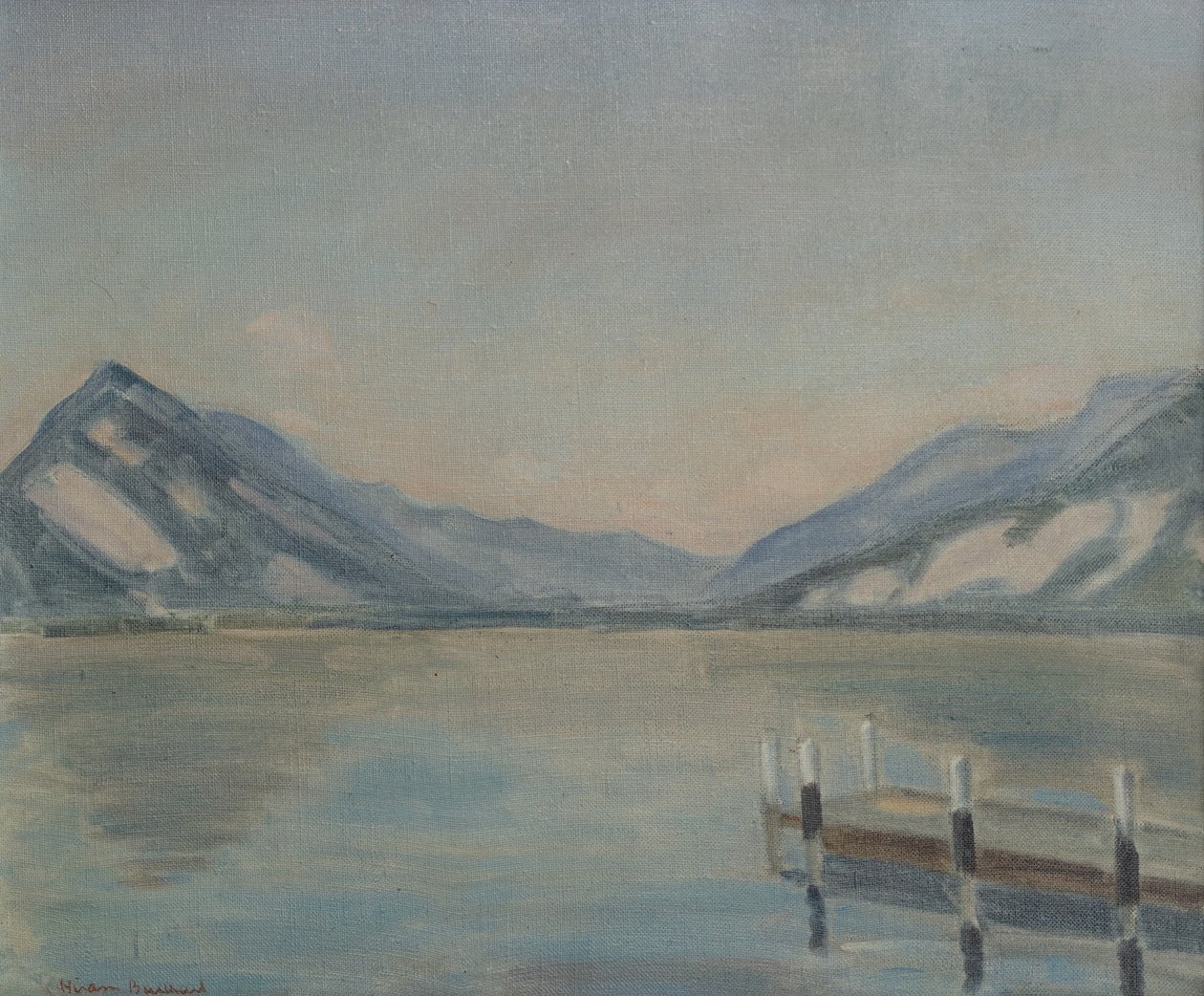 Thun Gölü (tuval üzerine yağlıboya) by Ernest Hiram Brülhart