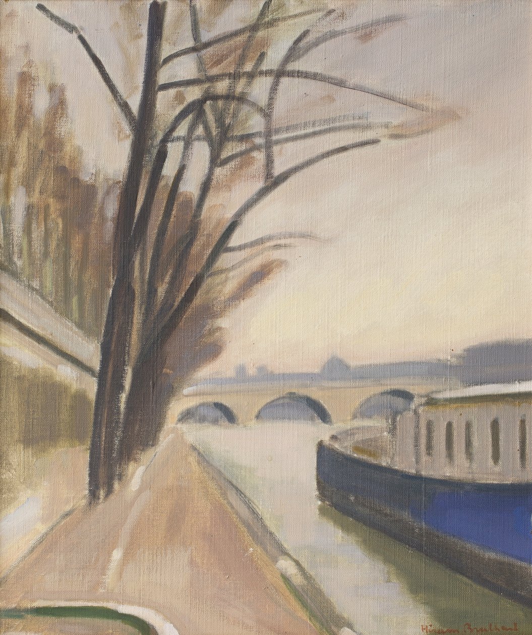 Paris, Seine kıyıları, 1920-30 dolayları (tuval üzerine yağlıboya) by Ernest Hiram Brülhart