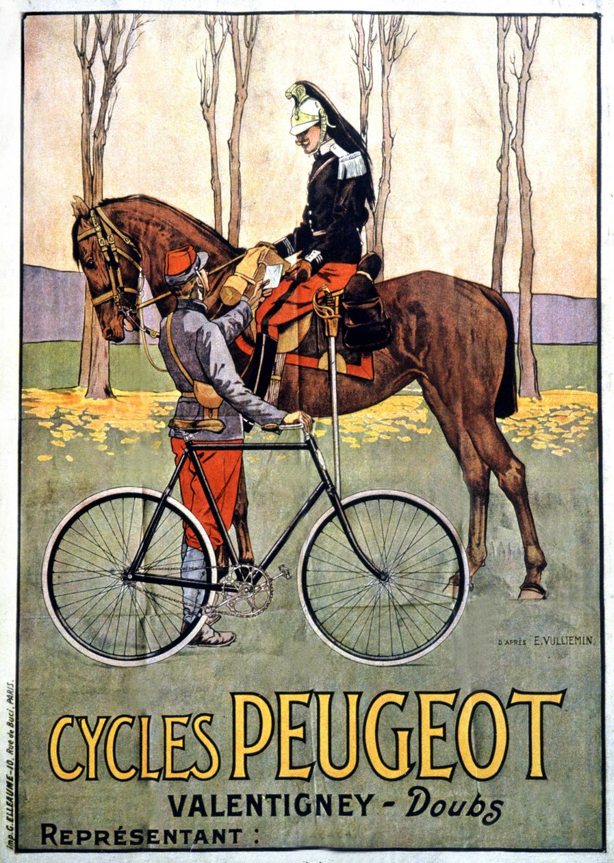 Ordu elçisi, Peugeot Reklamcılığı, 1900 dolayları (poster) by Ernest John Alexis Vulliemin