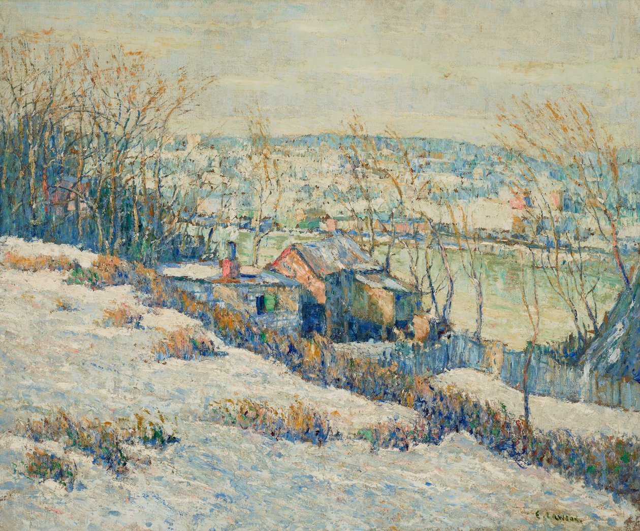 Yukarı Harlem Nehri-Kış, c.1915 (tuval üzerine yağlıboya) by Ernest Lawson