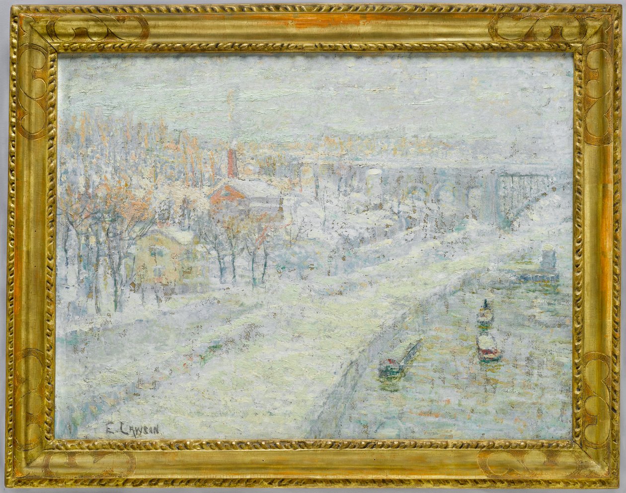 Kış Manzarası: Washington Köprüsü, c.1907-10 (tuval üzerine yağlı boya) by Ernest Lawson