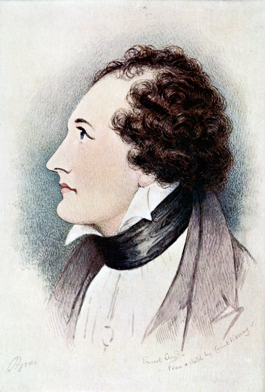 Lord Byron, İngiliz-İskoç şair, 19. yüzyılın başlarında by Ernest Lloyd