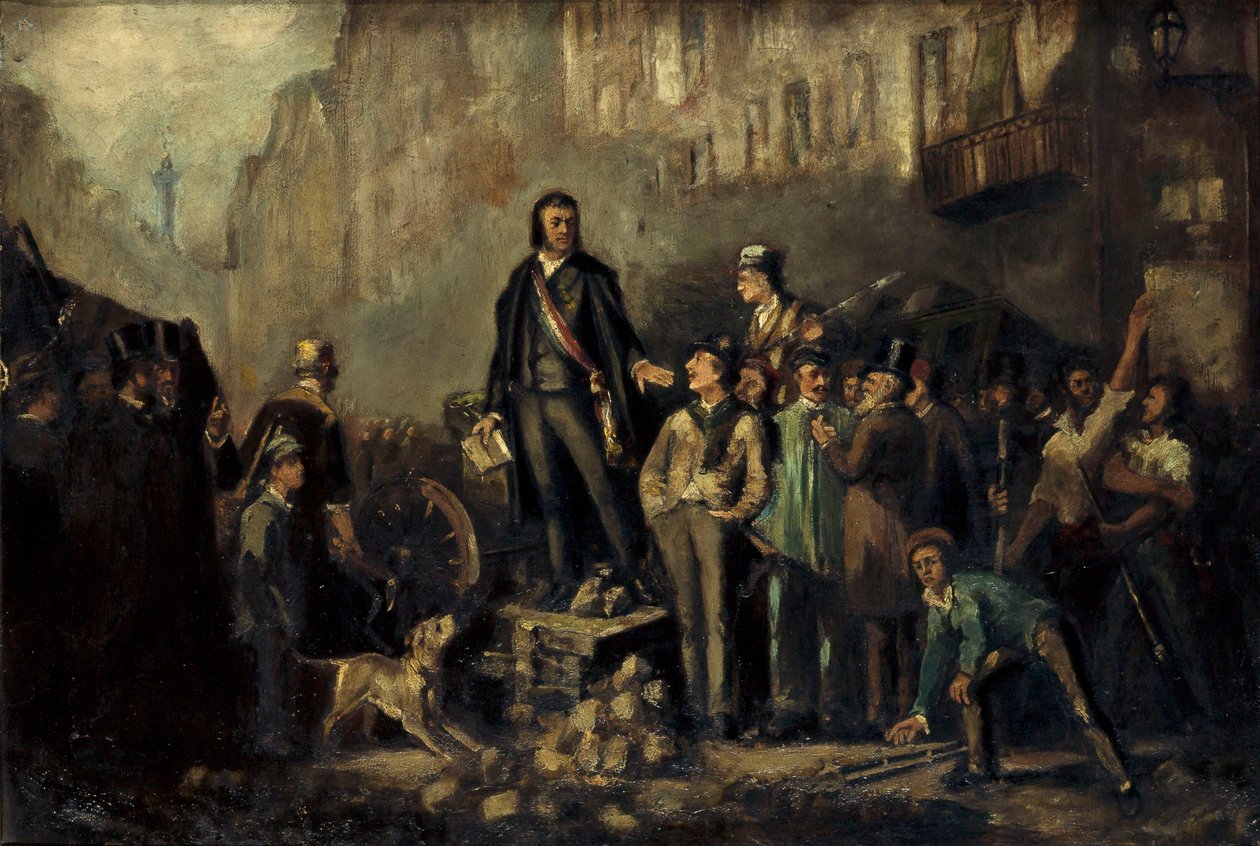 Alphonse Baudin (1811-51) Faubourg Saint-Antoine barikatında, 3 Aralık by Ernest Louis Pichio