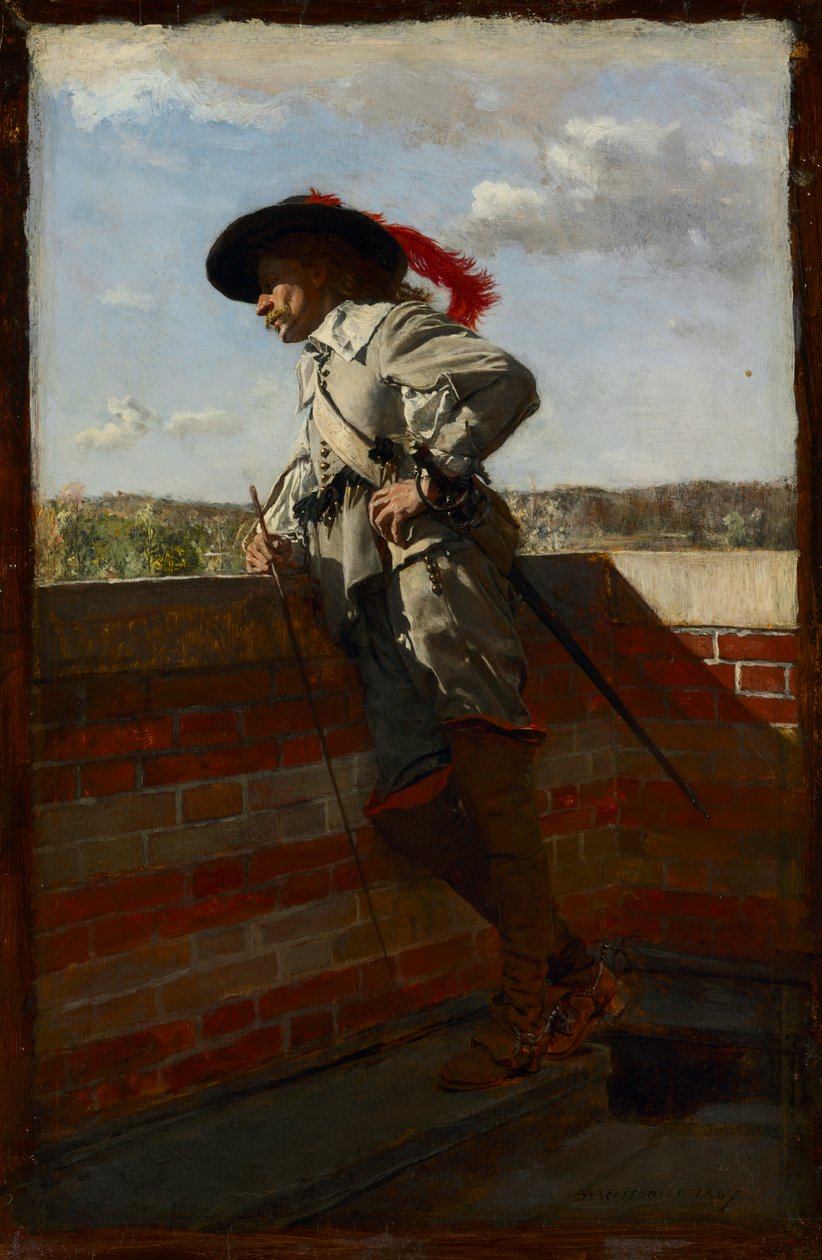 bir terasta by Ernest Meissonier