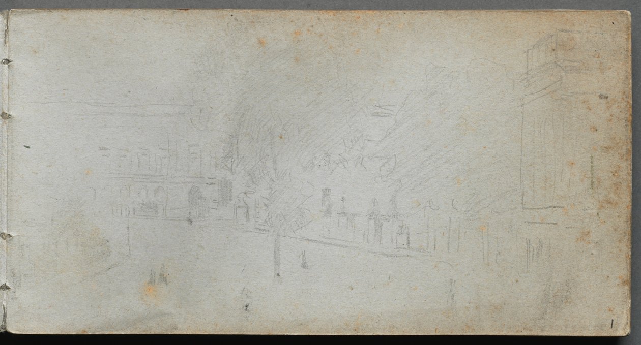 Eskiz defteri, sayfa 01: Sokak Manzarası, 1905-10. by Jean Louis Ernest Meissonier