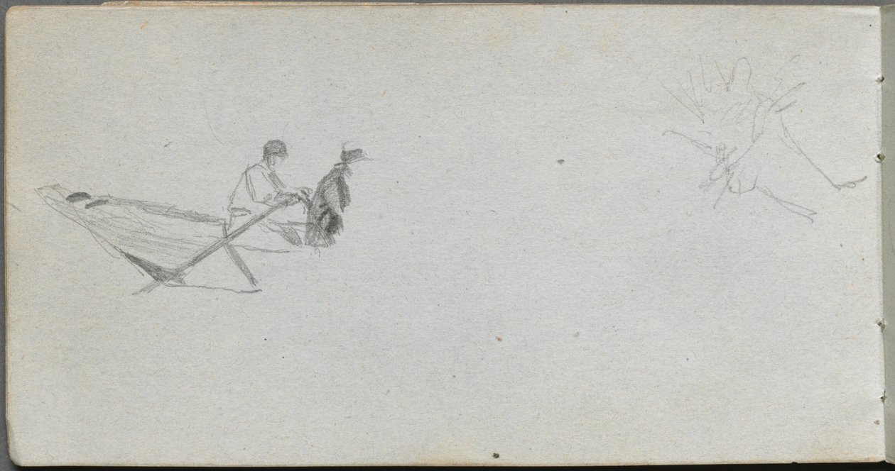 Eskiz defteri, sayfa 04: Bir Teknedeki Figürler. by Jean Louis Ernest Meissonier